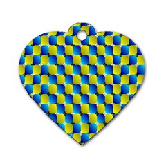 Illusion Waves Pattern Dog Tag Heart (one Side) by Sparkle