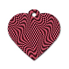 Illusion Waves Pattern Dog Tag Heart (two Sides) by Sparkle