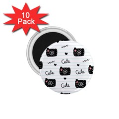 Cute Cameras Doodles Hand Drawn 1 75  Magnets (10 Pack)  by Sapixe