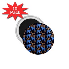 Blue Tigers 1 75  Magnets (10 Pack)  by SychEva