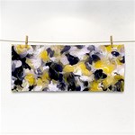 Black, Gray And Yellow Swirls Hand Towel Front