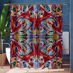 Red Feathers Shower Curtain 60  X 72  (medium)  by kaleidomarblingart