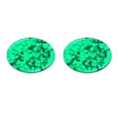 Light Reflections Abstract No10 Green Cufflinks (oval) by DimitriosArt