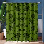 Floral folk damask pattern Fantasy flowers Floral geometric fantasy Shower Curtain 60  x 72  (Medium)  60 x72  Curtain