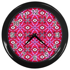 Abstract Illustration With Eyes Wall Clock (black) by SychEva