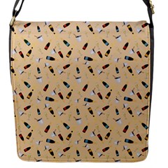 Festive Champagne Flap Closure Messenger Bag (s) by SychEva