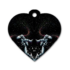 Digital Illusion Dog Tag Heart (one Side) by Sparkle