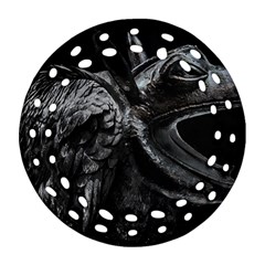 Creepy Monster Bird Portrait Artwork Round Filigree Ornament (two Sides) by dflcprintsclothing