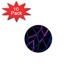 3d Lovely Geo Lines  V 1  Mini Buttons (10 pack)  Front