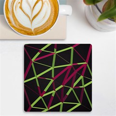 3d Lovely Geo Lines X Uv Print Square Tile Coaster  by Uniqued