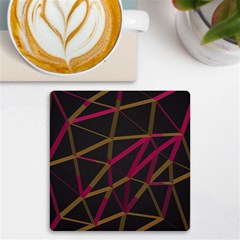 3d Lovely Geo Lines Xi Uv Print Square Tile Coaster  by Uniqued