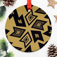 Abstract Pattern Geometric Backgrounds   Round Ornament (two Sides) by Eskimos