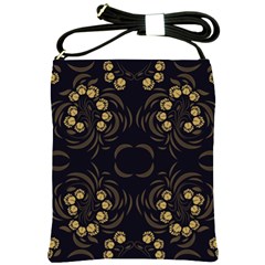 Floral Folk Damask Pattern Fantasy Flowers Floral Geometric Fantasy Shoulder Sling Bag by Eskimos