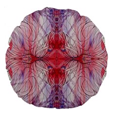 Red Repeats Large 18  Premium Flano Round Cushions by kaleidomarblingart