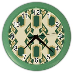 Abstract Pattern Geometric Backgrounds   Color Wall Clock by Eskimos