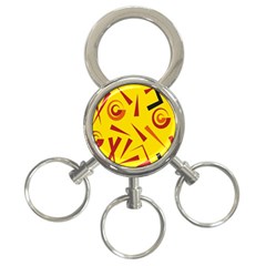 Abstract Pattern Geometric Backgrounds   3-ring Key Chain by Eskimos