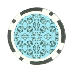 Floral Folk Damask Pattern Fantasy Flowers Floral Geometric Fantasy Poker Chip Card Guard by Eskimos