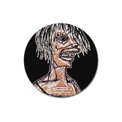 Sketchy Style Drawing Zombie Woman Magnet 3  (round) by dflcprintsclothing