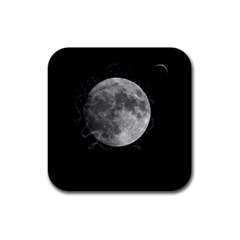 Lune Étoilé Rubber Square Coaster (4 Pack) by kcreatif