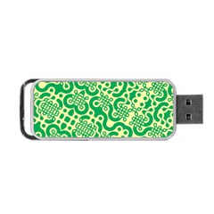 Liquid Art Pouring Abstract Seamless Pattern Lover Green Maze Portable Usb Flash (two Sides) by artico