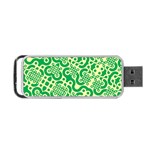 Liquid Art Pouring Abstract Seamless Pattern Lover Green Maze Portable USB Flash (Two Sides) Back