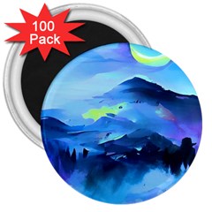 Moon Mountains 3  Magnets (100 Pack) by Dazzleway