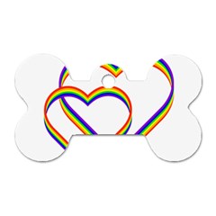 Rainbow Hearts Dog Tag Bone (one Side) by UniqueThings