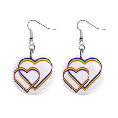 Rainbow Hearts Mini Button Earrings by UniqueThings