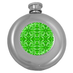 Floral Folk Damask Pattern  Round Hip Flask (5 Oz) by Eskimos