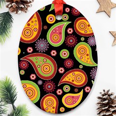 Paisley Pattern Design Oval Ornament (two Sides) by befabulous