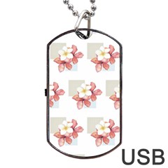 Floral Dog Tag Usb Flash (one Side) by Sparkle