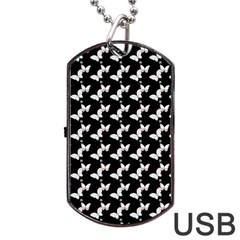 Butterfly Dog Tag Usb Flash (one Side) by Sparkle