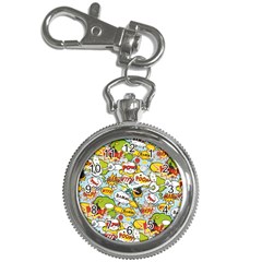 Comic Pow Bamm Boom Poof Wtf Pattern 1 Key Chain Watches by EDDArt