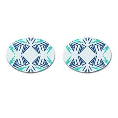 Abstract Pattern Geometric Backgrounds   Cufflinks (oval) by Eskimos