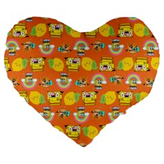 Minionspattern Large 19  Premium Heart Shape Cushions by Sparkle