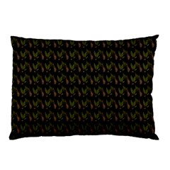 Fern Pattern 2 Black Pillow Case by violetheavensky