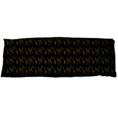 Fern Pattern 2 Black Body Pillow Case (dakimakura) by violetheavensky