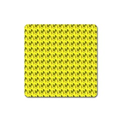 Fern Pattern 2 Yellow Square Magnet by violetheavensky