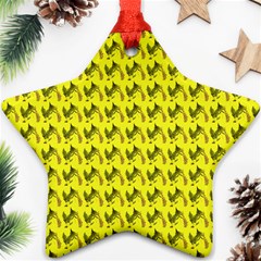 Fern Pattern 2 Yellow Star Ornament (two Sides) by violetheavensky