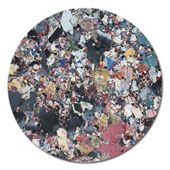 Multicolored Debris Texture Print Magnet 5  (round) by dflcprintsclothing