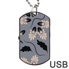 Folk Flowers Print Floral Pattern Ethnic Art Dog Tag Usb Flash (two Sides) by Eskimos