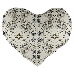 Folk Flowers Print Floral Pattern Ethnic Art Large 19  Premium Heart Shape Cushions by Eskimos