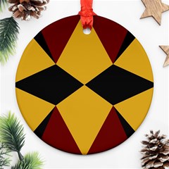 Abstract Pattern Geometric Backgrounds   Round Ornament (two Sides) by Eskimos