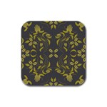 Folk flowers print Floral pattern Ethnic art Rubber Square Coaster (4 pack) Front