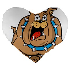 Bulldog-cartoon-illustration-11650862 Large 19  Premium Heart Shape Cushions by jellybeansanddinosaurs