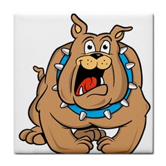 Bulldog-cartoon-illustration-11650862 Tile Coaster by jellybeansanddinosaurs