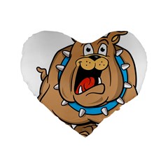 Bulldog-cartoon-illustration-11650862 Standard 16  Premium Heart Shape Cushions by jellybeansanddinosaurs