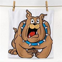 Bulldog-cartoon-illustration-11650862 Face Towel by jellybeansanddinosaurs