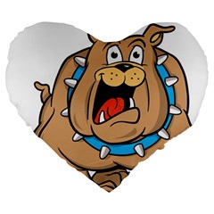 Bulldog-cartoon-illustration-11650862 Large 19  Premium Flano Heart Shape Cushions by jellybeansanddinosaurs