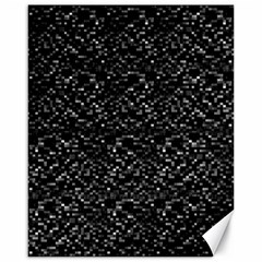 Pixel Grid Dark Black And White Pattern Canvas 16  X 20  by dflcprintsclothing